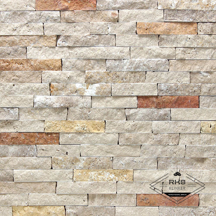 Фасадный камень Полоса - Травертин Цветной Mystic в Тамбове